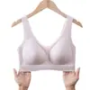 Sujetador exclusivo para madres de mediana edad y mayores, sujetador sin aros estilo chaleco con cierre frontal, sin costuras, fino, cómodo y de soporte