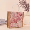 Bolsa de mano coreana estilo estudiante, bolsa de almuerzo de lino de moda, nueva bolsa para lonchera de lona estilo japonés