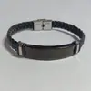 Nuevo Pulsera Sencilla Hecha a Mano Punk de Acero de Titanio Acero Inoxidable Grabado para Hombres y Mujeres Pulsera Tejida Galvanizada Diaria