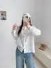 Coleção Outono 2026: Cardigan Feminino de Malha Jacquard Bordado Artístico com Caimento Solto, Camisa Manga Longa, Tendência Atacado