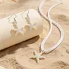 Pendientes Colgantes de Estrella de Mar Estilo Bohemio de Playa Nuevo Estilo Transfronterizo Conjunto de Joyería para Mujer Versátil para el Océano Collar Personalizado