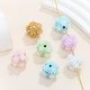 Arcilla de Colores Flor Fluorescente Bola de Diamante Cuentas con Agujero Recto Accesorios para Colgante de Teléfono Llavero Collar DIY