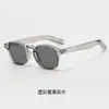 Gafas Redondas Personalizadas Color Champaña con Remaches Retro para Mujer, Estilo Callejero Hip-Hop Americano de Moda, Protección Solar, Acabado de Alta Gama para Hombre, Tr