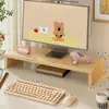 Suporte de madeira maciça ajustável em altura para computador, prateleira de armazenamento de mesa para escritório, suporte de mesa para monitor para estações de trabalho femininas, suporte de mesa para display