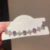 Galáxia Névoa Roxa~Pulseira com Pingente de Flor de Zircônia Gota d'Água Estilo Minimalista Coreano Ins Pulseira Joia de Luxo Leve de Alta Qualidade