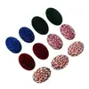 Dibujo Animado Lindo Retro Estampado de Leopardo Terciopelo Oval Adorno Parche DIY Aretes Pendientes Accesorios para el Cabello Ropa Accesorios Hechos a Mano