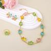 [Nuevo] Serie de Otoño Jardín Mágico Flor de Cristal Flor Colorida Pendientes Collar Moda Traje Joker