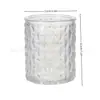 Patrón de Diamante Romboidal Cilíndrico Transparente Multicolor Creativo Multifuncional Vidrio Portavelas de Aromaterapia Taza de Cera Portacera Vela de Mesa
