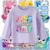 Camiseta de Manga Larga 100% Algodón Puro con Estampado de Dibujos Animados Lindo Maravilloso para Primavera y Otoño Nuevo Estilo 2026 para Niñas y Niños