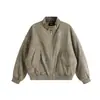 Ropa Vintage Yidao 2026 Invierno Nuevo Retro Americano Camuflaje Cuello Alto Corta Fresca Holgada Silueta Bomber Chaqueta de Algodón Ropa de Abrigo
