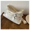 Cor Sólida Brilhante Macia Rosto Estilo Coreano Estilo Simples Fivela de Couro Decorativa Moderna Cool Texturizada Bolsa Feminina de Ombro Transversal para o Dia a Dia