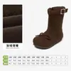 Botas de Estilo Europeu Snafy Botas de Couro para Meninas, Novo Modelo de Inverno para Bebês Meninas, Botas de Algodão de Camada Dupla Quentes Estilo Birkenstock para Crianças