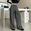 Pantalones casuales de pierna ancha para ir al trabajo transfronterizos con pliegues tridimensionales, nuevo estilo de otoño, estilo perezoso, versión coreana, adelgazantes, modernos y versátiles