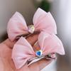 Par ~ Pequeño Lindo Súper Lindo Pinza para el Cabello con Lazo Tridimensional para Niños Pinza Superior para Bebé Pinza para el Cabello Fresca de Primavera y Verano Accesorios para la Cabeza