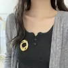 Broche Geométrico Brillante Transfronterizo Europeo y Americano Pendientes Elegantes de Nicho con Diseño Exagerado Lujo Accesible Corsage de Alta Gama para Mujer