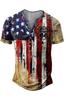 2023 Comércio Exterior Primavera e Verão Novo Masculino Padrão Abstrato Moda de Rua Casual Gola com Botões Corte Justo Manga Curta Camiseta