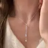 Colar de Pérolas em Prata de Lei S925 para Mulheres, Não Desbota, Corrente de Clavícula de Nicho de Alto Padrão, Luxo Acessível, Pingente Versátil, Novo Produto de Verão
