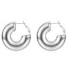 Pendientes de Acero Inoxidable y Acero de Titanio de Oro Macizo de 18 Quilates, Redondos con Perla, Forma de U, 32 mm, Venta Caliente Transfronteriza Europea y Americana, Simples y de Moda, al por Mayor para Mujeres
