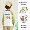 Camiseta de Manga Larga Kaka Panda para Niñas, Camiseta Básica Casual de Otoño para Niños, Top Trendy de Primavera y Otoño para Bebés