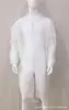 Roupas de trabalho não tecidas descartáveis Jaleco branco Terno de laboratório Farmácia de alimentos Zíper resistente à sujeira