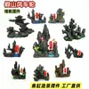 Acuario paisajismo decoración de rocalla artificial con plantas acuáticas, piedra de dragón verde simulada gris, adornos de cueva escondite, juego completo