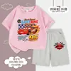Ropa para Niños Cars Rayo McQueen Conjunto Deportivo Casual de Verano de Dos Piezas con Pantalón Corto de Manga Corta