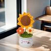 Girasol flor flor bolsa de material DIY flor tejida a mano flor botella blanca pequeña tejida maceta terminada escritorio pequeños adornos