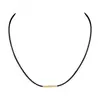 Cordón para Colgante Cuerda de Cuero Encerado Cadena para Clavícula Hombres y Mujeres Gargantilla Negra Delgada Colgante Colgante de Cristal Dorado Cuerda para Collar con Hebilla Oculta