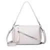 Bolso Transfronterizo de Cuero Suave con Patrón de Lichi para Mujer, Bolso Cruzado Simple Nuevo, Bolso de Hombro Versátil, Bolso Cuadrado Pequeño Portátil de Moda para el Viaje Diario