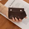 Porta-moedas Gato Embossado de Comércio Exterior com Pingente, Porta-documentos de Luxo, Carteira Porta-cartões de Couro Wax Oil de Grande Capacidade Criativa