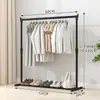 Perchero de pie para uso doméstico en el dormitorio, Perchero móvil de color crema, Colgador de ropa simple para dormitorio, Tendedero de pie para balcón, Tipo de pie