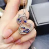 Colgante de Zafiro Natural al por Mayor de Fábrica Plata S925 Incrustado Piedra Principal 2.5*5 Joyería de Lujo Venta Directa de Fábrica