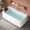 Bañera Japonesa Acrílica Cuadrada Independiente para Uso en Hogar en Apartamentos Pequeños de Inmersión Profunda Hotel Bañera Sin Costuras Mini Bañera