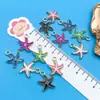 Mistura 12 Marinho Seis Cores Óleo Gotas Estrela do Mar Pingente DIY Pulseira Feita à Mão Colar Chaveiro Acessórios de Joias Material