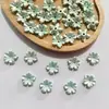 Flores Pequeñas Bicolor con Borde Dorado y Plateado y Brillo Metálico, Brillan en la Oscuridad, Materiales Hechos a Mano para DIY, Pasador de Pelo, Accesorio para el Cabello, Accesorios para Ramilletes