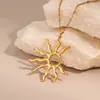 Diseño Transfronterizo Europeo y Americano Colgante de Girasol Ins Cadena de Clavícula de Acero Inoxidable Chapado en Oro de 18K Joyería al por Mayor
