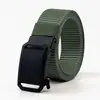 Cinturón de Lona para Hombre Hebilla Automática Casual Versátil Moda Cinturón Forrado Engrosado Nylon Traje de Trabajo Entrenamiento Militar Cinturón de Moda