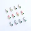 Manicure Popular Tulipa Joia Metálica Luxo Leve Gotejamento de Óleo Rosa Unha de Celebridade Flor de Diamante Acessórios
