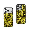 Funda Protectora Retro Moderna Genial con Estampado de Leopardo Amarillo para Apple 18 Promax Agujero Grande Resistente a Caídas Mate Funda para Teléfono Venta al por Mayor de Fábrica