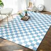 Alfombra de Sala de Estar a Cuadros Retro Transfronteriza a Cuadros Ajedrez Blanco y Negro Dormitorio Mesita de Noche Sofá Mesa de Centro Felpudo Alfombra Completa