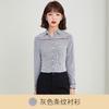 Camisa de Algodón Traje de Temperamento para Mujer Talla Grande Top a Rayas Venta al por Mayor Otoño Nueva Camisa Profesional Ropa de Trabajo de Manga Larga para Mujer