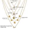 Collar de 6 piezas con forma de corazón de melocotón y mariposa de aceite de gota de temperamento de alta gama con nueva moda transfronteriza europea y americana