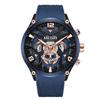 Nuevo reloj de hombre Miguel cronógrafo multifuncional tres ojos seis agujas correa de silicona reloj de cuarzo transfronterizo al por mayor 2222