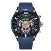 Megel Nuevo Reloj para Hombre Multifunción Cronógrafo Tres Ojos Seis Manecillas Correa de Silicona Transfronterizo Reloj de Cuarzo al por Mayor 2222