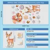 Decorações de Natal Adesivos Eletrostáticos para Portas e Janelas de Vidro Coloridos Macaron Gato Lareira Elfo Coelho