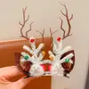 Pinzas para el Cabello de Niña Nuevo Clip de Reno Navideño Pinza Estilo Bosque Coreano para Niñas Accesorios para el Cabello de Reno Navideño para Niñas