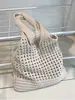 Bolso Tejido de Punto Hueco Ins Gran Capacidad Bolso Tejido a Mano Moderno Bolso de Mano Bolso de Hombro Bolso Tote para Viajes Diarios para Mujeres