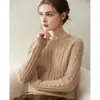 Suéter Nuevo 100% Cachemira Pura para Mujer, Cuello Redondo, Tejido Grueso, Capa Base Adelgazante, Suéter Tejido Suave y Holgado