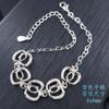 Pulseira Pequena Estilo Maçã Prata S925 Superfície Lisa de Ovo Corte 4x 6mm Várias Pedras para Montagem DIY
