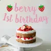 Banner de Primer Cumpleaños de Fresa para Bebé Decoraciones para Fiesta de Primer Cumpleaños y Baby Shower